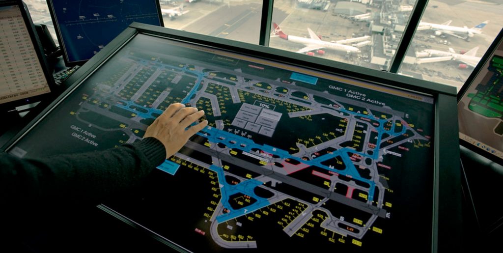 Airfield controller in control tower